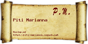Piti Marianna névjegykártya